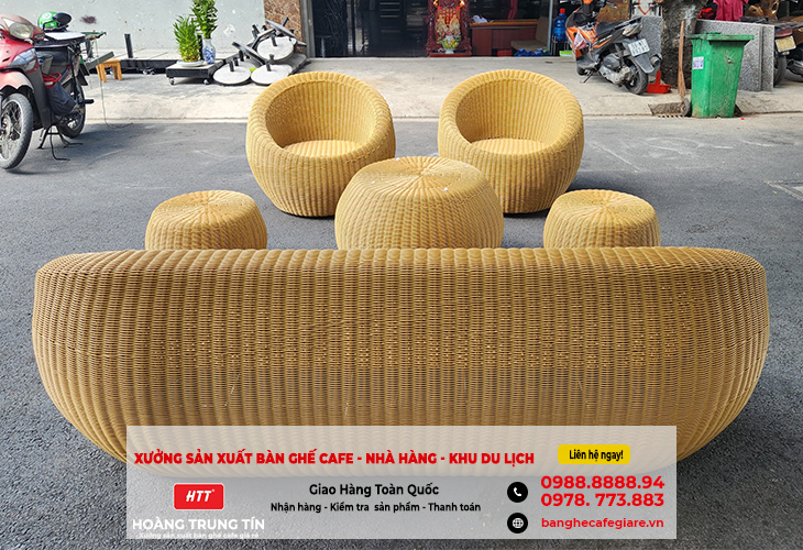 Bàn ghế sofa mây nhựa chất lượng