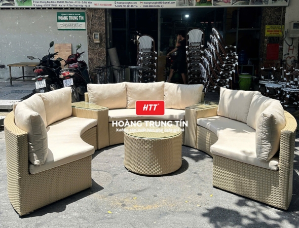 Bàn sofa nhựa giả mây