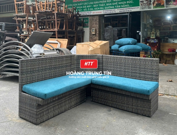 ghế sofa nhựa giả mây